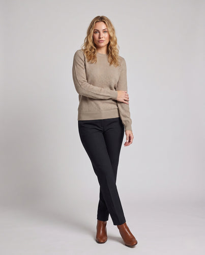 Damen Feinstrickpullover mit diamant-Ajourmuster und Rundhalsausschnitt Nord Taschen