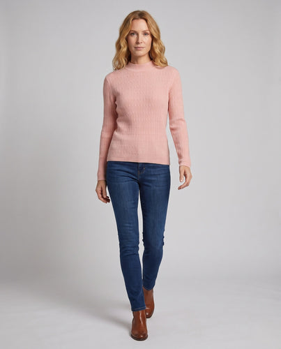 Damen Feinstrickpullover mit schmalem Mockneck, feiner Rippenstruktur und leicht taillierter Silhouette Nord Taschen