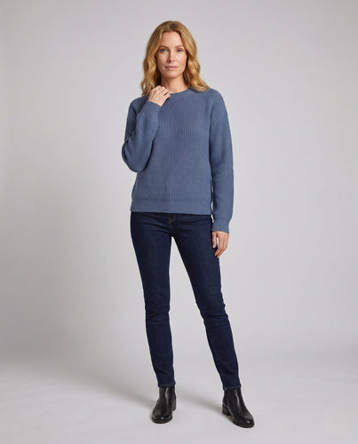 Damen Flauschiger Bouclé-Oversize-Pullover mit feinem Glanz und überschnittenen Ärmeln Nord Taschen
