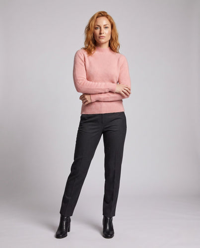 Damen Flauschiger Mockneck-Feinstrickpullover mit kaschmirähnlicher Haptik und gerippten Bündchen Nord Taschen