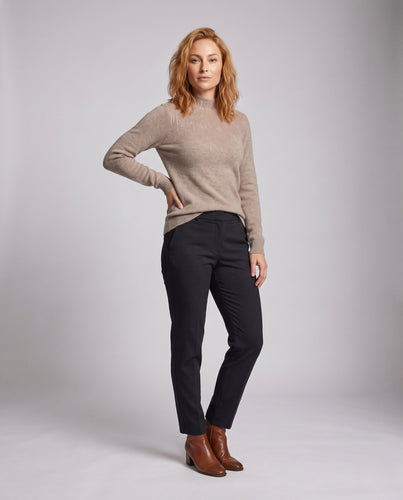 Damen Flauschiger Mockneck-Pullover mit funkelnder Strass‑Cascade und Kaschmir‑Optik Nord Taschen