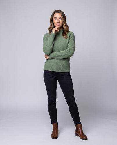Damen Flauschiger Rundhalspullover aus Mohair‑Optik mit Chevron‑Ajour Nord Taschen