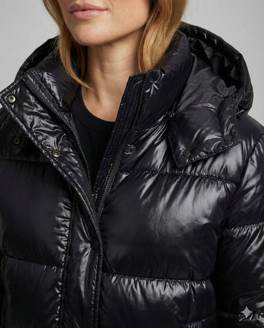 Glänzende Pufferjacke Damen