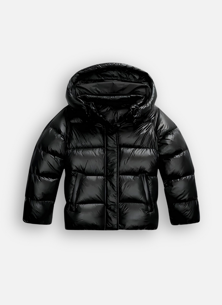 Glänzende Pufferjacke Damen