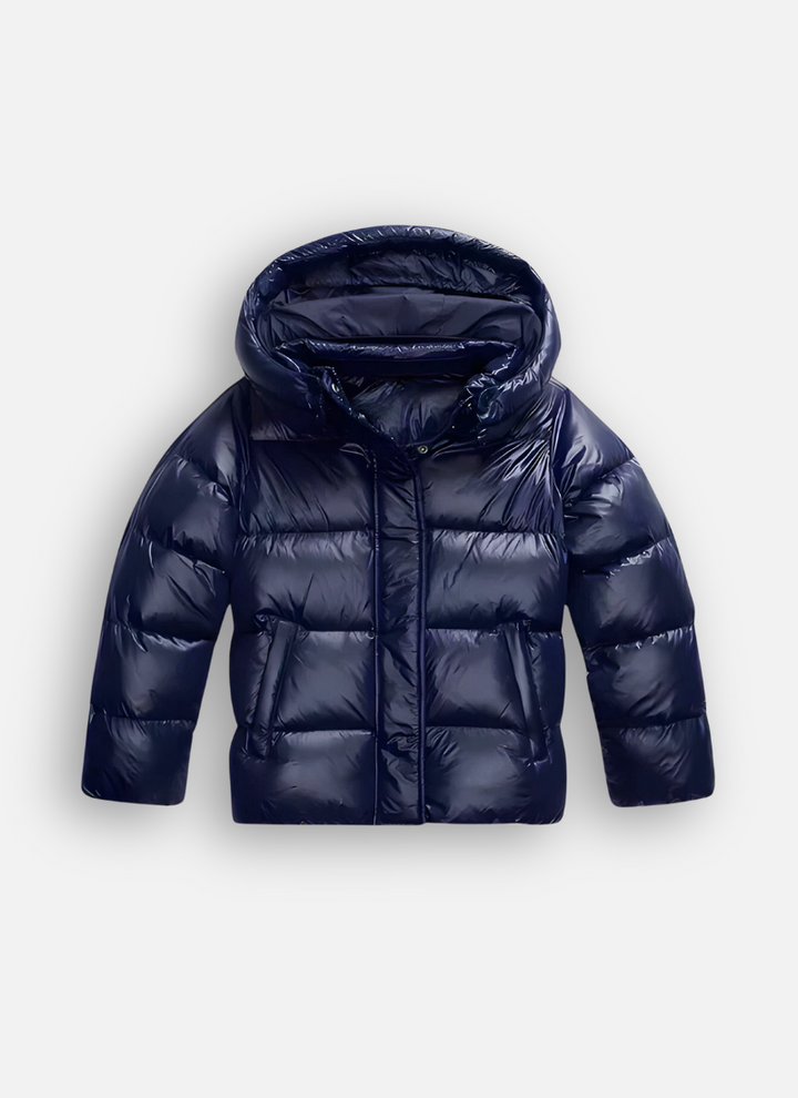 Glänzende Pufferjacke Damen