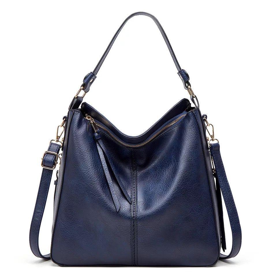 Leder Tasche mit Großer Kapazität und Seitenfächern