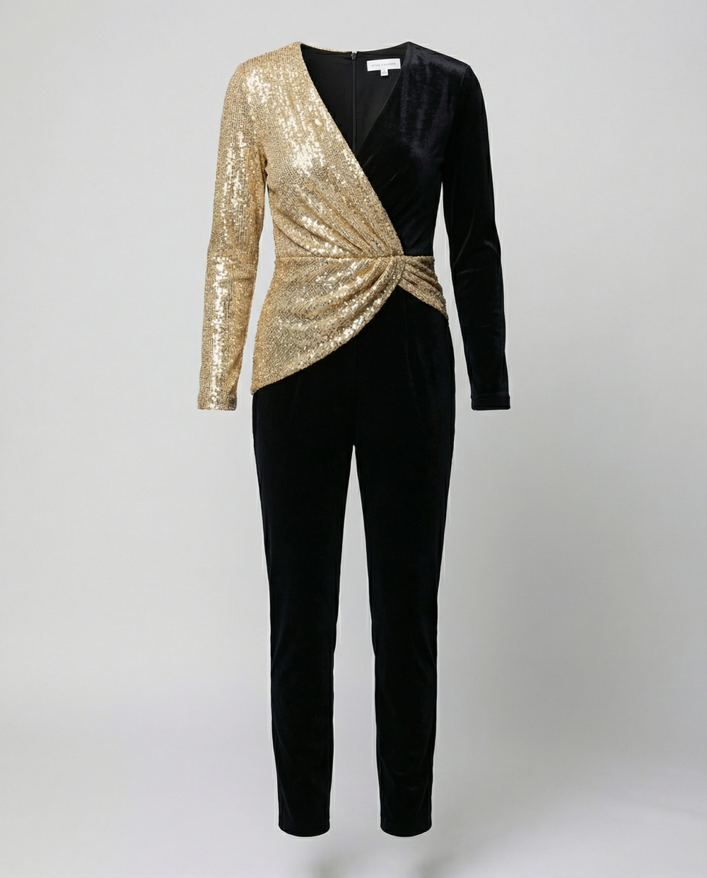 Eleganter Pailletten Abend Jumpsuit Damen