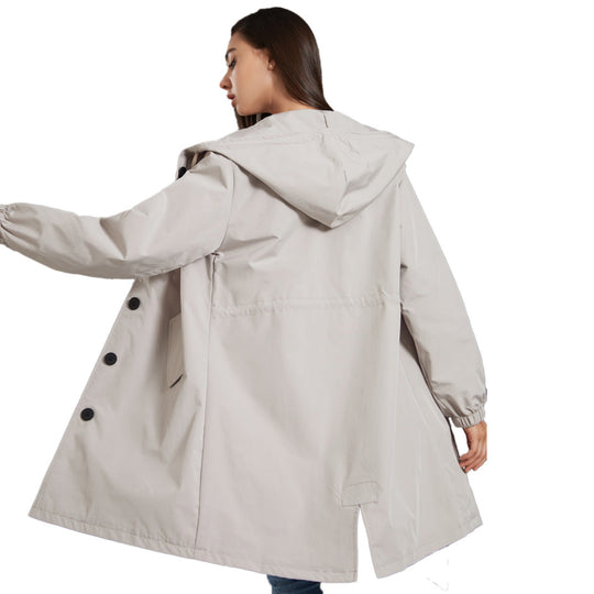 Damen Wasserdichte Regenjacke Mit Kapuze
