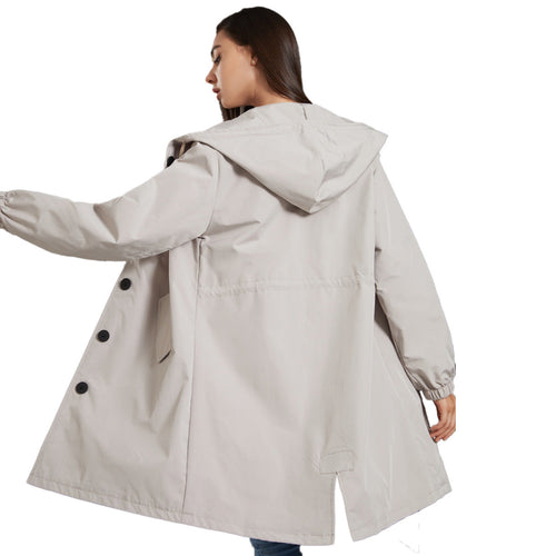Damen Wasserdichte Regenjacke Mit Kapuze