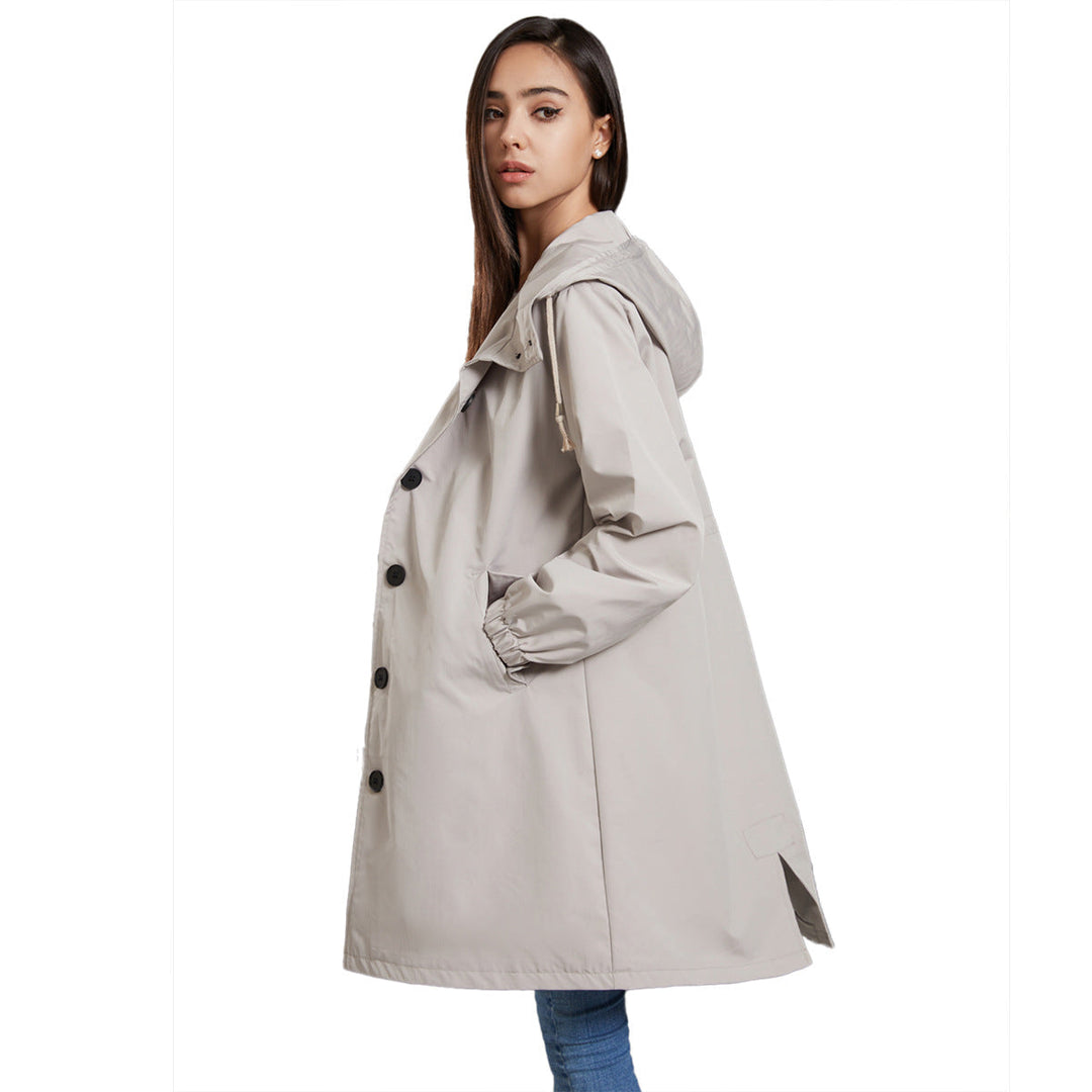 Damen Wasserdichte Regenjacke Mit Kapuze
