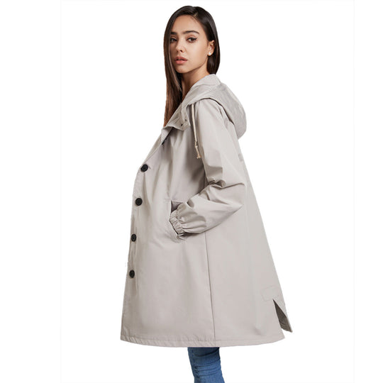 Damen Wasserdichte Regenjacke Mit Kapuze