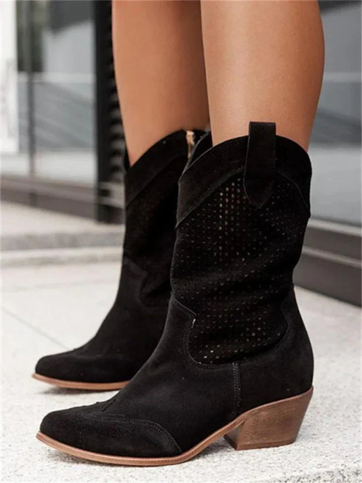 Atmungsaktive Schicke Cowboy-Stiefel mit Reißverschluss