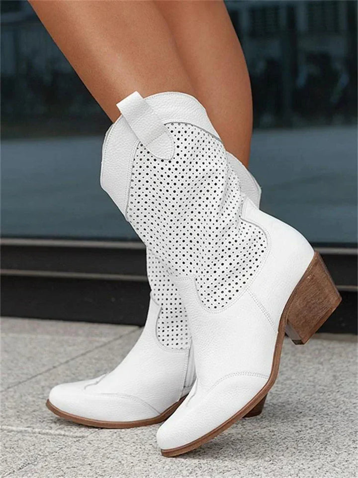 Atmungsaktive Schicke Cowboy-Stiefel mit Reißverschluss