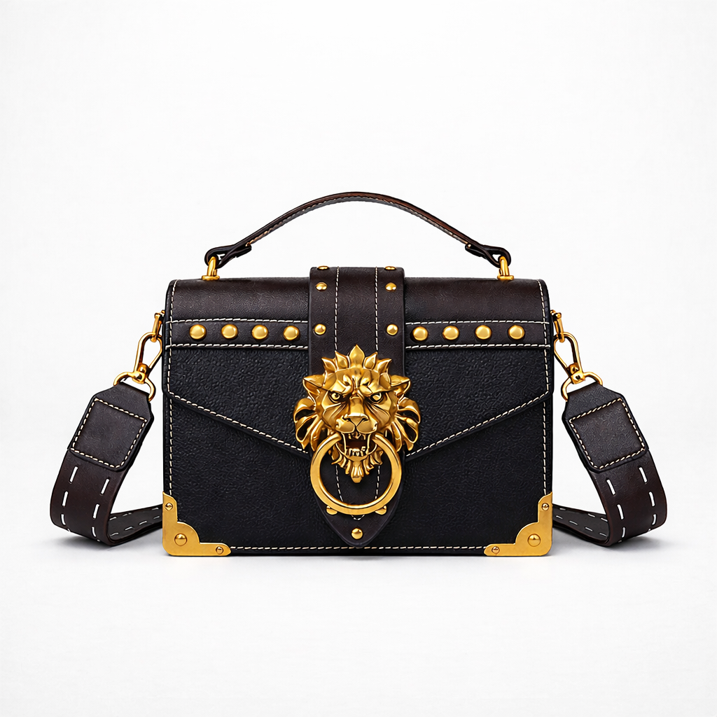 Nord Taschen | Löwenkopf Umhängetasche, Nieten Mini Schultertasche