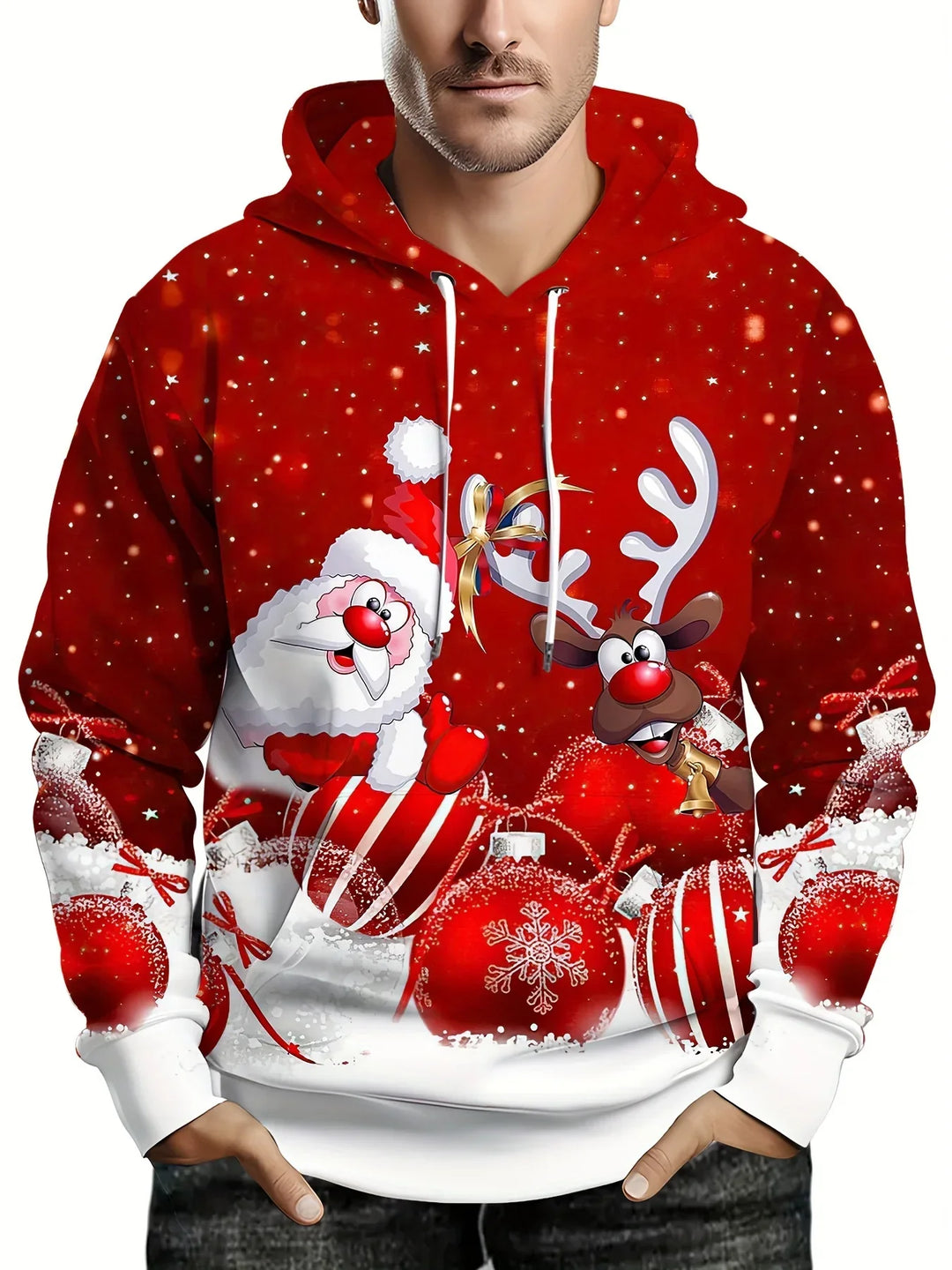 Hoodie mit Weihnachtsdruck - Warmer & moderner Pullover für die Feiertage
