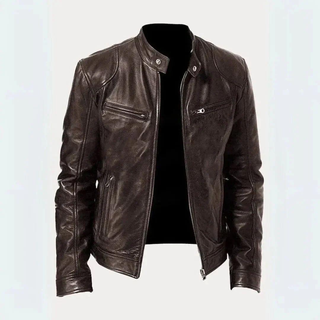 Leder Moto-Jacke