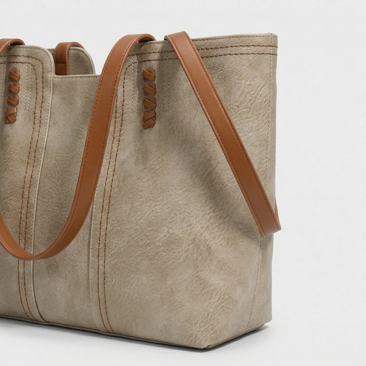 Nord Taschen | Große vegane Leder-Tote-Tasche, Arbeits-Umhängetasche
