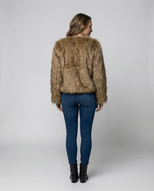 Luxuriöser Plüsch Wintermantel Damen