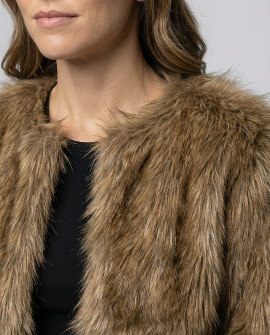 Luxuriöser Plüsch Wintermantel Damen