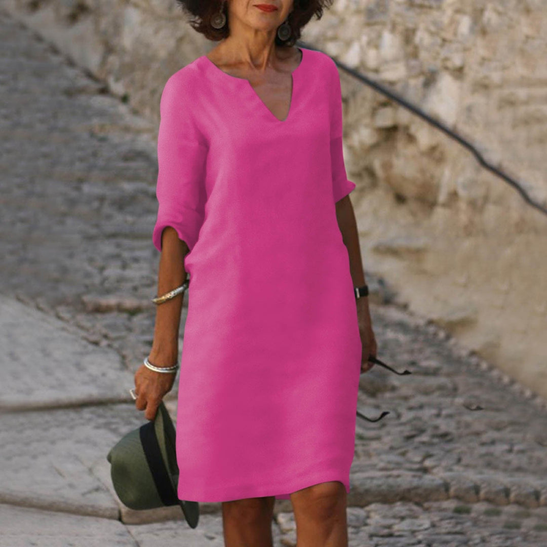 Elegantes Sommerkleid mit V-Ausschnitt