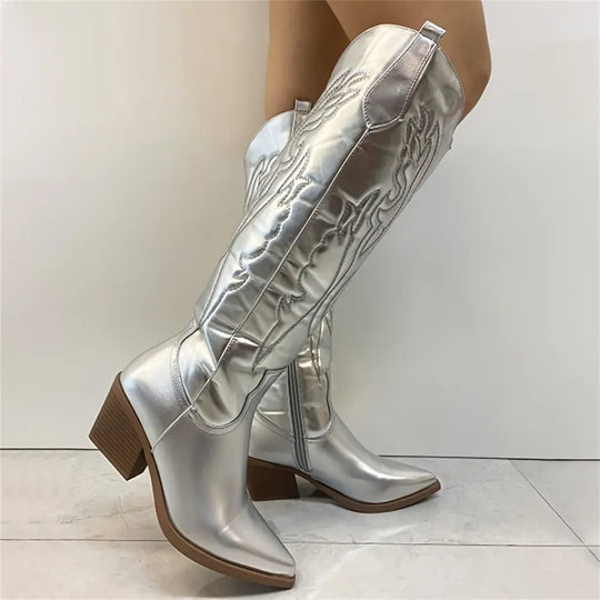 Robuste Cowboystiefel Bis Zum Knie - Arvani