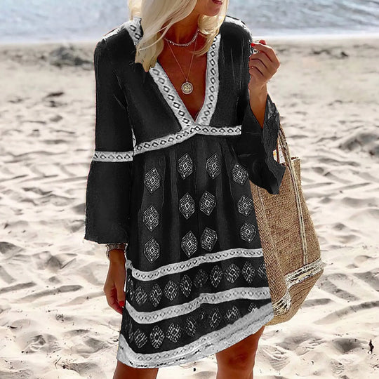 Bequemes Sommerkleid mit Fledermausärmeln