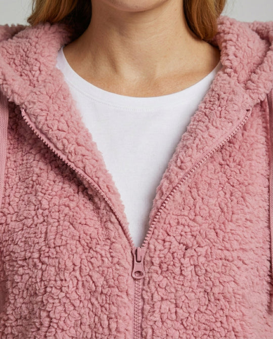 Teddy Fleecejacke Damen Lang