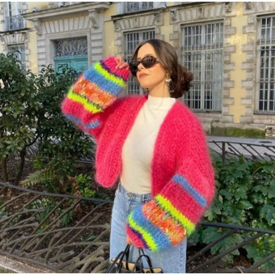 Gestreifte offene Strickjacke Avellé