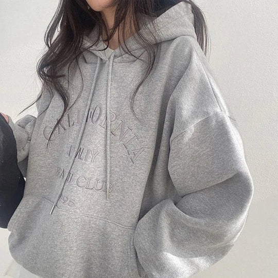 Oversized Damen Hoodie Mit Stickerei - Arvani