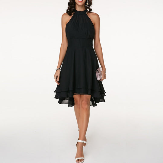 Damen Kleid mit Rüschen Neckholder