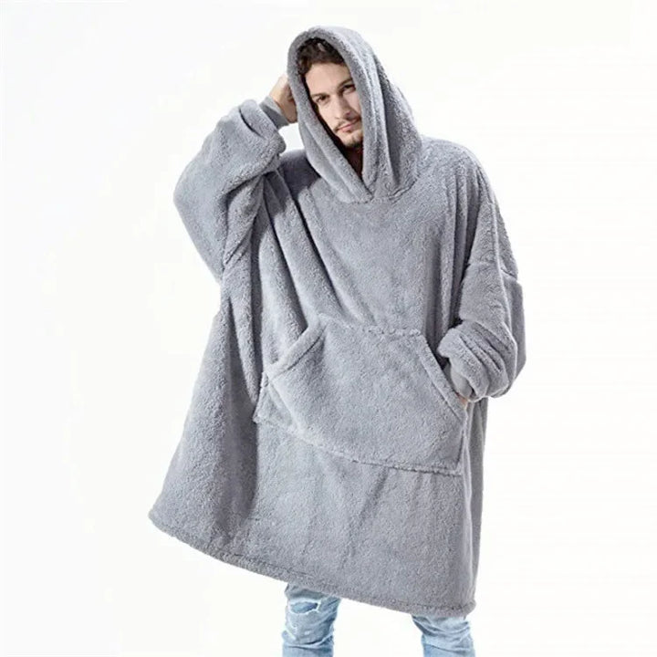 Übergroßer Flanell-Decken Hoodie für Herren & Damen
