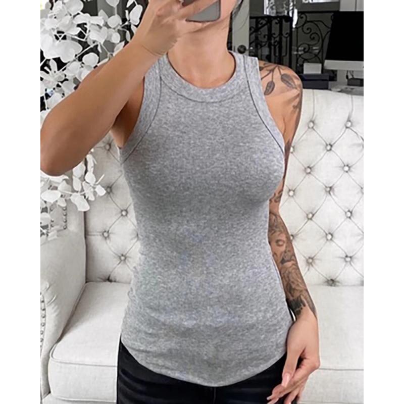 Klassisches Körpergefühl Damen Ripp-Tanktop