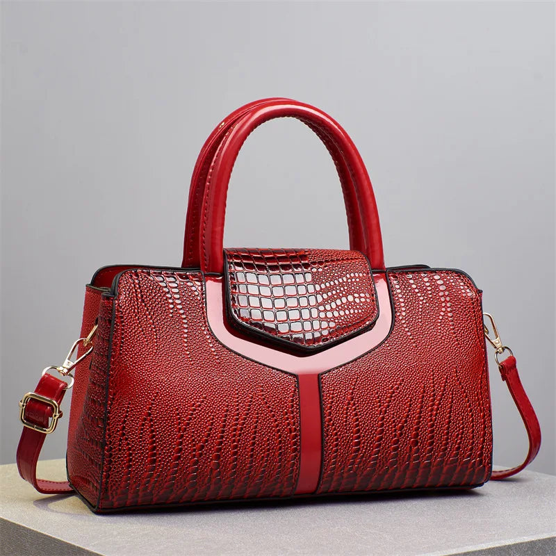 Nord Taschen | Krokodil Prägung Top Handle Handtasche