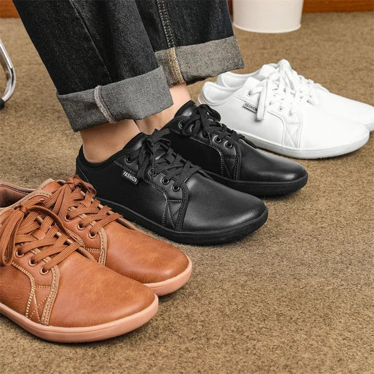 Minimalistische Leder Barfußlaufschuhe