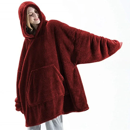 Übergroßer Flanell-Decken Hoodie für Herren & Damen