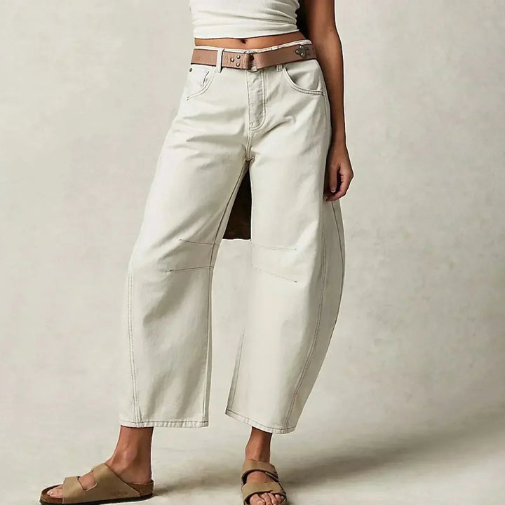 Damen Weite Beinhose Denim