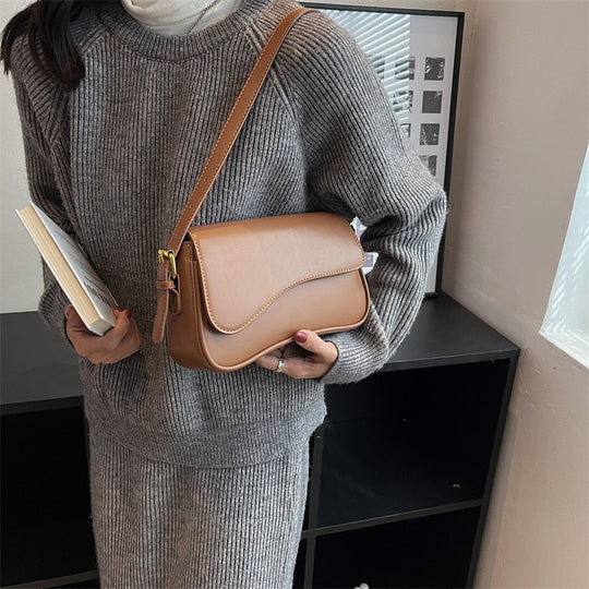 Vintage Leder Crossbody-Taschen Kleine Umhängetasche Stilvolle Armpit Handtaschen und Geldbörsen