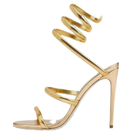 Eilyken Sommer Straßenstil Knöchelriemen Offene Zehe Schmale Riemen Damen Sandalen Dünne Hohe Absätze Stripper Sexy Bankett Schuhe