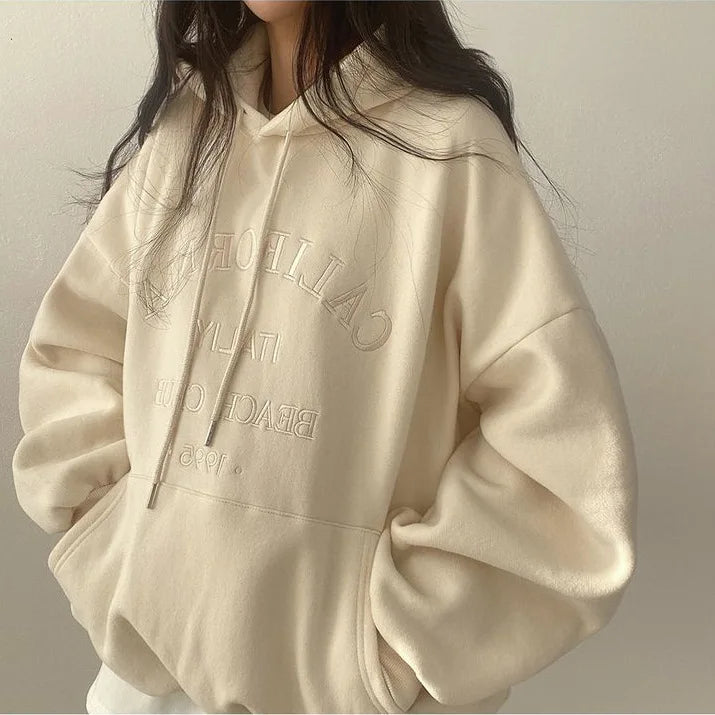Oversized Damen Hoodie Mit Stickerei - Arvani