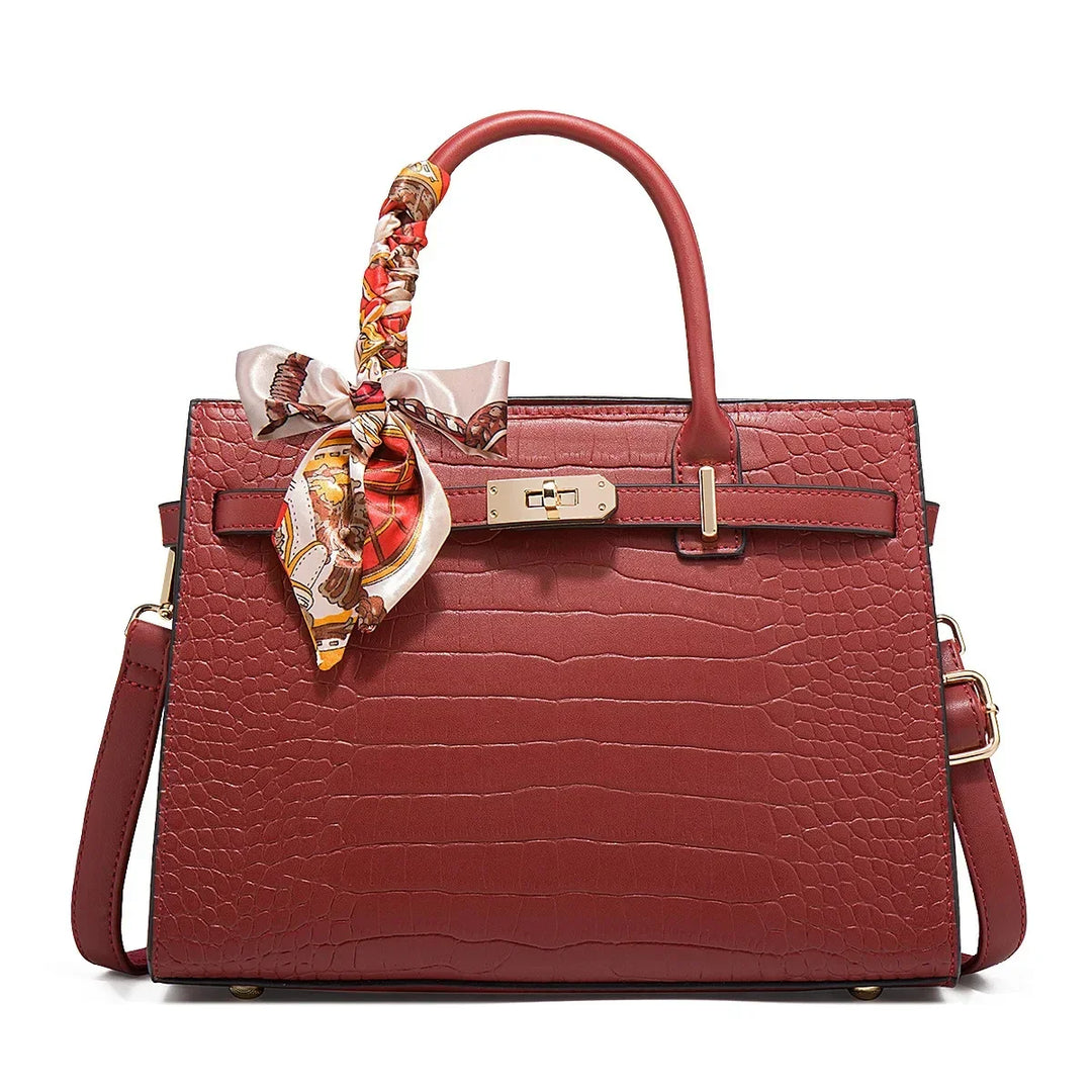 Nord Taschen | Krokodil Prägung Top Handle Schultertasche