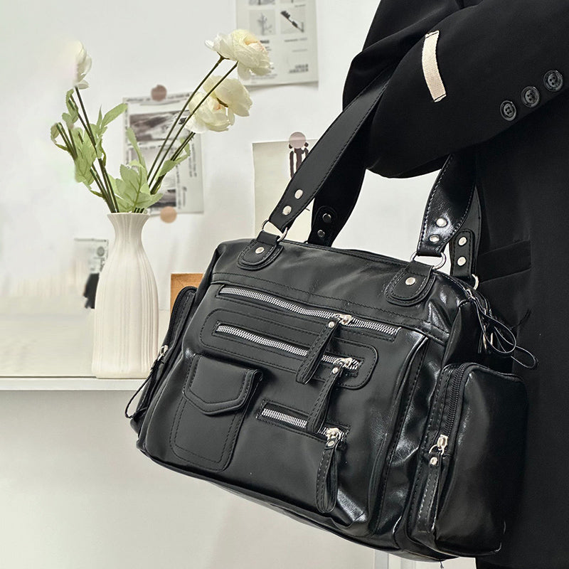 Nord Taschen | Retro Leather Multipocket Handbag