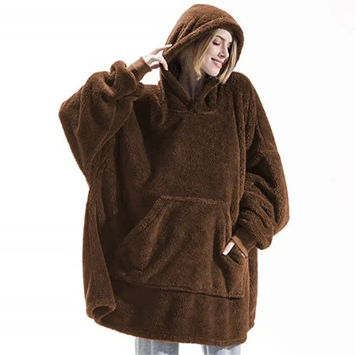 Übergroßer Flanell-Decken Hoodie für Herren & Damen