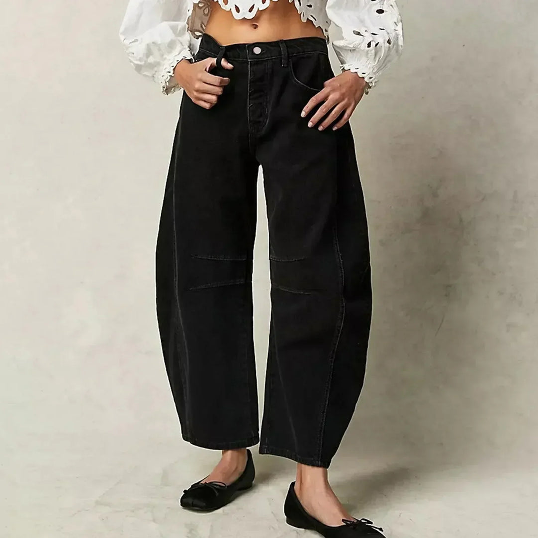 Damen Weite Beinhose Denim