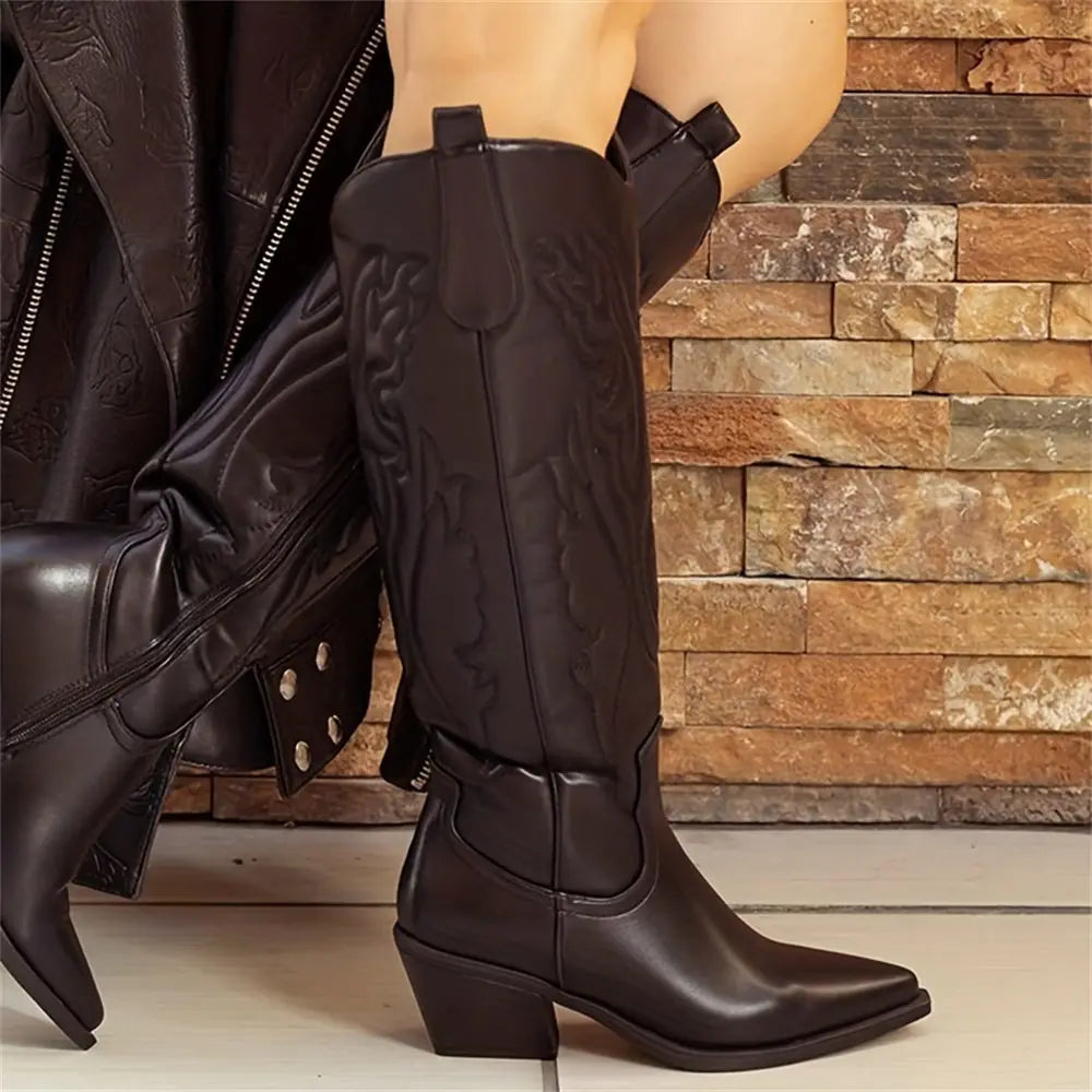 Robuste Cowboystiefel Bis Zum Knie - Arvani