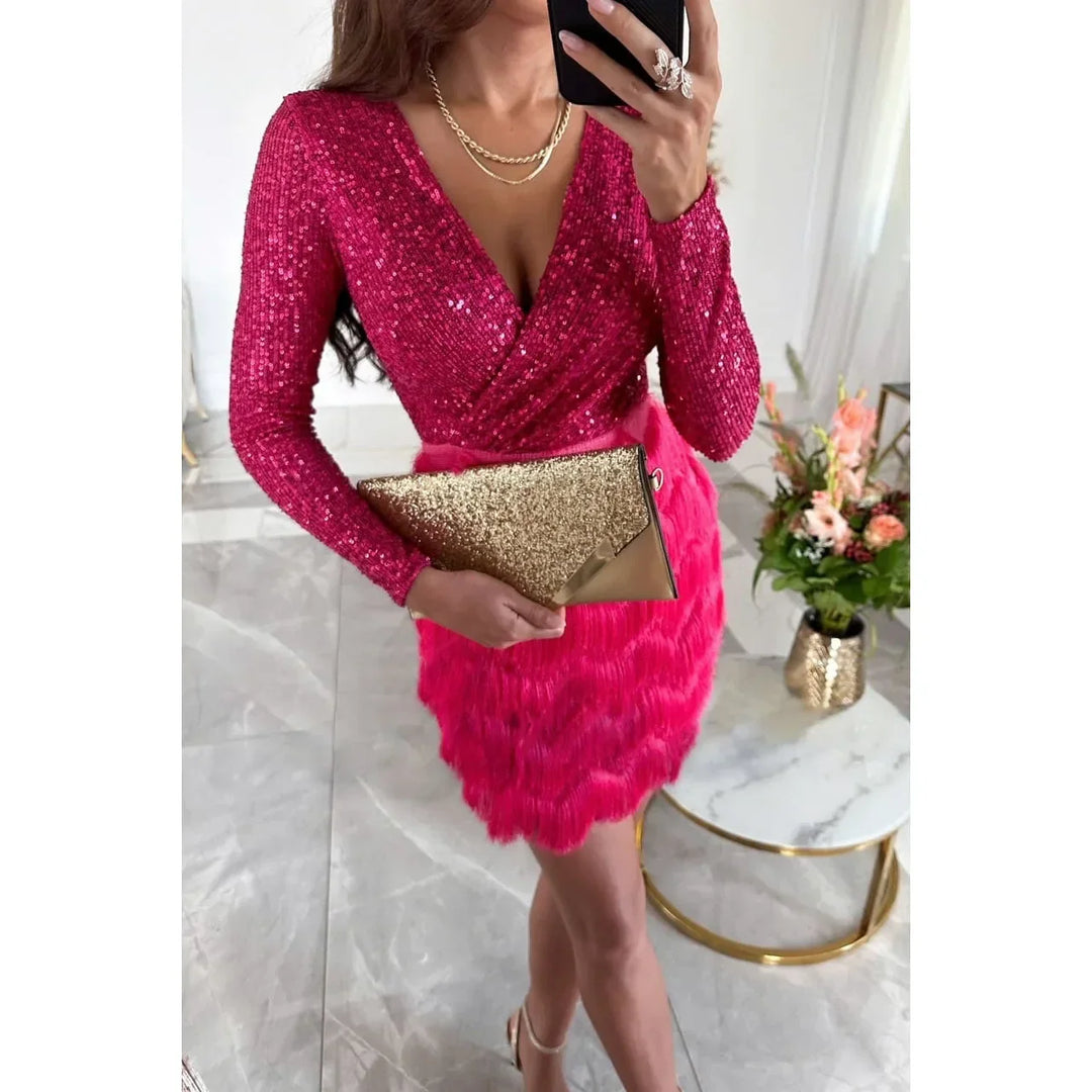 Elegantes Festkleid mit Pailletten