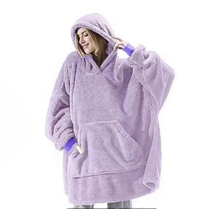 Übergroßer Flanell-Decken Hoodie für Herren & Damen