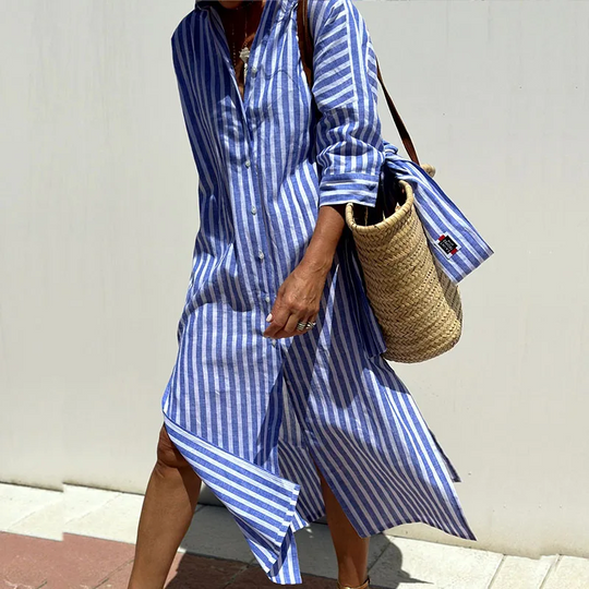 Gestreiftes Hemdblusenkleid