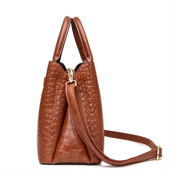 Nord Taschen | Large Croco Handbag with Shoulder Strap