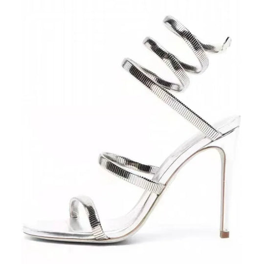 Eilyken Sommer Straßenstil Knöchelriemen Offene Zehe Schmale Riemen Damen Sandalen Dünne Hohe Absätze Stripper Sexy Bankett Schuhe