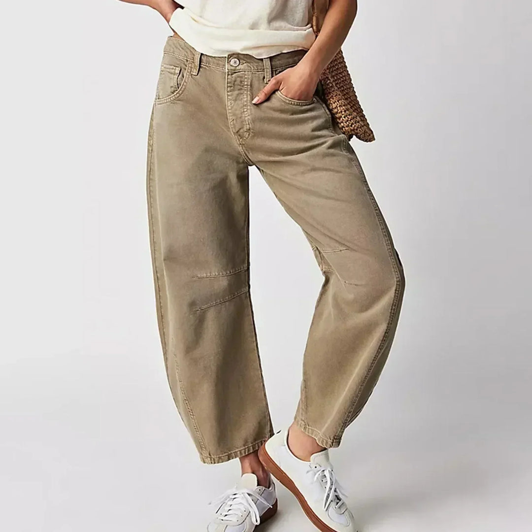 Damen Weite Beinhose Denim